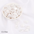 Unregelmäßige weiße ABS-Kunstperlen in 12x16mm für DIY-Schmuckherstellungszubehör - Stil 13 Große Gesichtsform 12x16mm Weiß 10 Stk./Packung