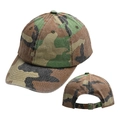 Classic woodland camouflage baseball cap featuring washed cotton and adjustable metal buckle - Grass Green Camo