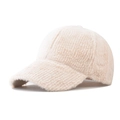 Berretto da baseball beige in pelliccia di visone con texture morbida per l'inverno - Regolabile / Beige