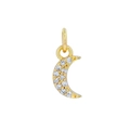 Pendentif lune dorée avec micro-pavage de zircon et placage en or 18 carats de luxe - Lune D33