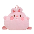 Cute pink plush cartoon backpack for kids with long ears and embroidered details - Pink Rabbit
