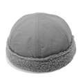 Draufsicht graue Docker-Mütze mit Texturkontrast zwischen Fleece und glattem Nylon-Gewebe - M (56-58cm) / Grau