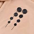 Elegant long black fringe drop earrings featuring four graduated wavy circular discs - Black Quadruple Graduated Rippled Discs