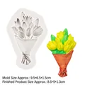 Tulip bouquet silicone mold A652 for DIY aromatherapy plaster and resin crafts - 3# Wrapped Bouquet / Gray