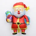 Detailed view of Santa Claus foil balloon for Christmas decor, dimensions 94x73cm - New Christmas Candy Santa / 94x73cm