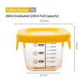 Yellow 200ml borosilicate glass baby food storage container with airtight silicone lid - Square / Yellow