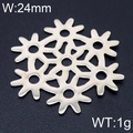 Pendentif flocon de neige argenté en acier inoxydable, largeur 24mm et poids 1g - 24mm / Couleur Acier (KLJ6376-Z)
