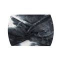 Elastic wide headband with black and white tie-dye pattern and stylish front knot twist - 31-Black White Tie-dye