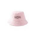 Detailansicht der rosa Fischerhut mit schwarzer California Stickerei aus Baumwolle - Rosa