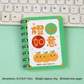 Cute A7 spiral notebook featuring orange theme and 80 blank pages for daily notes - Orange Good Luck