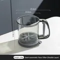 Dual-layer semi-automatic flour sifter in grey, 250ml capacity baking tool - Semi-automatic Flour Sifter (Double Layer) - Box Packed / Transparent Gray