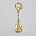 Llavero de oro de 18k con colgante de letra B inflada en 3D para bolsos de mano - Letra B