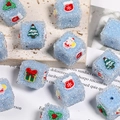 Perla cubica in cristallo blu con motivi natalizi per gioielli fai-da-te e catene per telefoni - Stile Natalizio-9 (Cristallo Blu/Misto) / 21mm / Stile di Natale 9