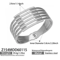 Silver stainless steel hollow layered bracelet with zircons, waterproof and hypoallergenic - 5-Layer Parallel Rhinestone Style (Z154) / Silver