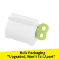 Manual toothpaste squeezer tool with green rotating knob on white plastic base - Bulk/Loose Packaging / Green