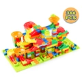 366 pieces marble run building blocks set with colorful tracks and fun plastic slides - 366PCS Marble Run Set