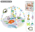 Gimnasio multifuncional para bebés con alfombra de animales, arco de juego y accesorios - Gimnasio para Bebés Tema Bosque Estilo B / 75x75x50cm