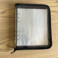 Transparent anti-oxidation jewelry storage binder with black zipper and 6-ring metal binder - Black Silver Binder + 20 Inner Pages