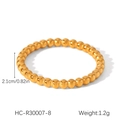Detail view of a gold beaded twist ring showing 2.1cm diameter and 1.2g weight specs - Beaded Band Style (HC-R30007-8) / Gold