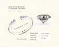 Elegant 925 sterling silver open bangle with 17.3cm circumference and D color moissanite - 1.8 Carat / White