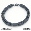 Bracciale da uomo stile meccanico in acciaio inossidabile PVD nero, misura 210x8mm, maglia - Nero (KB209973-ZCG)