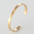 6mm gold-finished stainless steel C-shape open cuff bracelet with Good Vibes Only engraving - Gold G2522-good vibes