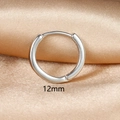 Macro detail of a 12mm silver hoop earring on a luxury champagne silk background - 1PC / 12mm / Silver