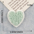 Mint green heart chenille patch with white border measuring 2.7cm high and 2.6cm wide - Mint Green Heart (Iron-on)