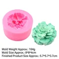 Pink silicone succulent mold with green flower craft, size 8x8x4cm for DIY decor - Pink 15-990