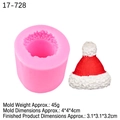 Pink Christmas hat silicone mold for DIY candles and clay crafts with size measurements - Style 2 / Pink