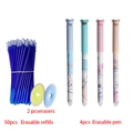 Panda erasable gel pen set with four pens, fifty blue refills and two erasers - Cute Rabbit Style Pens And Refills And Erasers / Black Ink