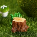 Miniature resin tree stump figurine with green moss accents for moss micro-landscape - US 3