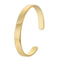 Bracelet jonc ouvert en laiton doré en forme de C avec une finition polie minimaliste - Doré