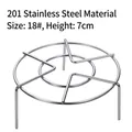 Heavy duty 201 stainless steel steaming rack with 7cm legs in 18cm diameter size - 201 Series / Diameter 18cm / 7cm