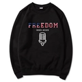 Unisex black long sleeve hoodie with American flag style Freedom 1993-2025 graphic print - S / Black