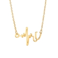 Detailopname van de gouden EKG-hartvormige hanger aan een roestvrijstalen ketting - Goud