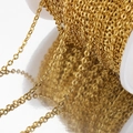 Roll of 18k gold plated stainless steel sunflower chain for DIY jewelry making - Gold