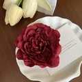 Pince à cheveux pivoine rouge foncé pour femmes avec pétales en soie réalistes - 18# Pivoine Rouge Foncé