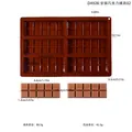 Molde de silicona marrón para chocolate con 6 cavidades y dimensiones detalladas - Estilo Rectángulo de 6 Rejillas (D4928)