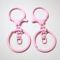 Pink lobster clasp with flat key ring and paint finish metal DIY jewelry hardware - Pink (Painted)