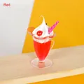 Kawaii μίνι μπρελόκ παγωτό με κόκκινα φρούτα, σαντιγί και φέτα πορτοκαλιού - Κόκκινο