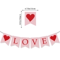 Rosa LOVE Herz Girlande Schwalbenschwanz Banner für Valentinstag Deko 12x15cm - LOVE Schwalbenschwanz Banner
