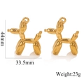 Golden balloon dog pendant in polished finish, dimensions 44mm height and 33.5mm width - Extra Large / Gold
