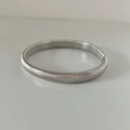 Minimalist silver Tubogas stretch snake bone bracelet in stainless steel finish - 8mm Wide / Silver