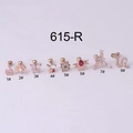 Pendientes de acero inoxidable oro rosa con circonitas de colores en varias formas - Estilo Triángulo (1#) / Oro rosa