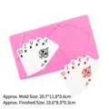 Pink silicone playing cards mold for chocolate and fondant cake decoration, 20.7x11.8cm size - Style 3-Double Row Poker Cards / Pink