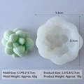 3D succulent silicone mold for DIY candles and succulents with detailed floral textures - Succulent H-0563