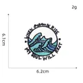 Detail showing blue ocean wave embroidery patch dimensions 6.2 cm with text engraving - Blue Ocean Wave Patch