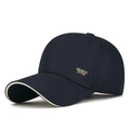 Dark blue sports baseball cap with golden embroidery and white sandwich peak - Adjustable / Navy Blue