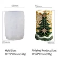 Silikonform für Weihnachtskerzen mit Reliefmuster aus Tannenbaum und Schneeflocken - GJ-189